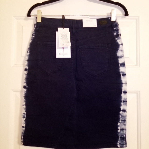 Skinnygirl Navy and White Tie-Dye Pencil Skirts Size Small - Picture 3 of 4